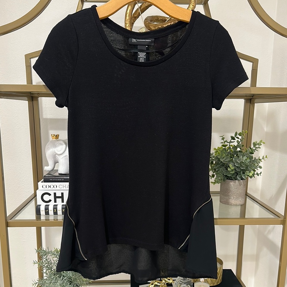Black Short Sleeve Blouse
